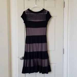 R&M Richard Mesh Striped Net Cocktail Dress